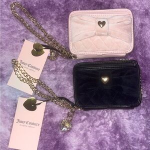 Juicy Couture Black and Pink Heart Card Holders